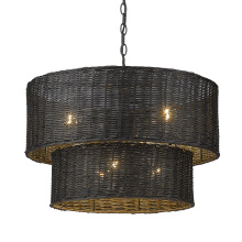Golden 1084-6 BLK-BW - Golden Lighting Erma 6-light Chandelier in Matte Black